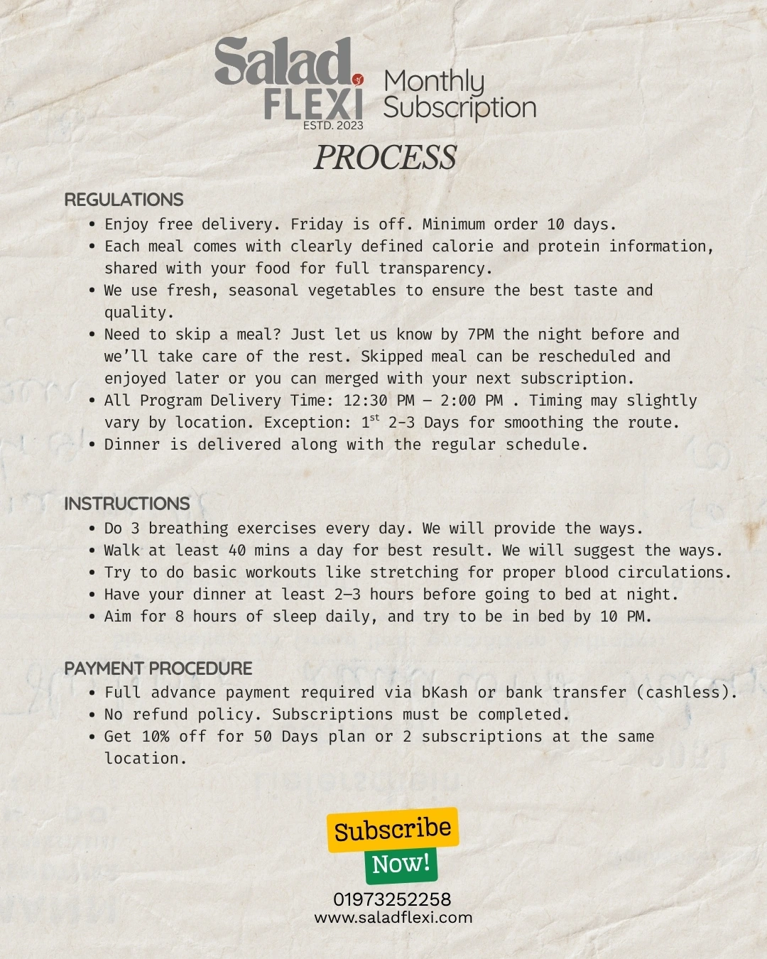 Subscription terms and regulations
